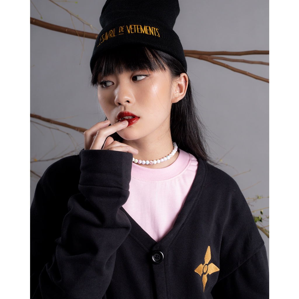 [Mã BMBAU50 giảm 7% đơn 99K] Áo Cardigan LDV Black Gold Motifs Pockets