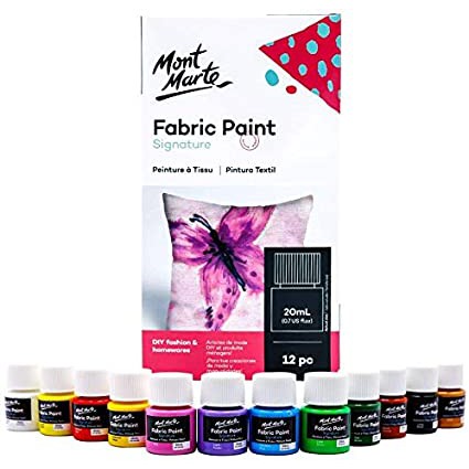 Màu vẽ vải Mont Marte bộ 20ml x 12 màu Fabric Paint