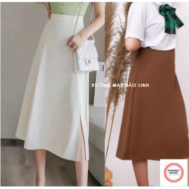Chân Váy Dài Midi Chân Váy Chữ A Xẻ Bên Siêu Hot,Chân Váy Dài Qua Gối Cho Phái Đẹp Chúng Mình