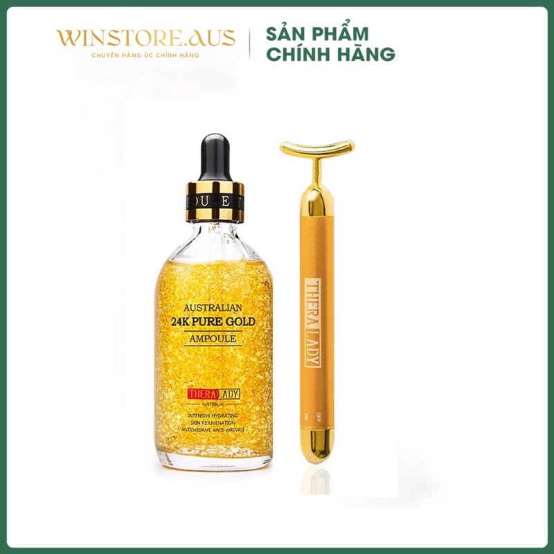 Serum Tinh Chất V Àng 24k  Ngăn Chặn Quá Trình Lão Hóa Da, Cải Thiện Các Nếp Nhăn Tặng Kèm Thanh Lăn