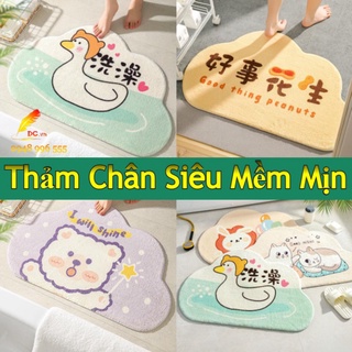 Thảm lau chân cao cấp hình thú 3d lông cừu - thảm chùi chân thấm nước chống trượt nhà tắm nhà bếp