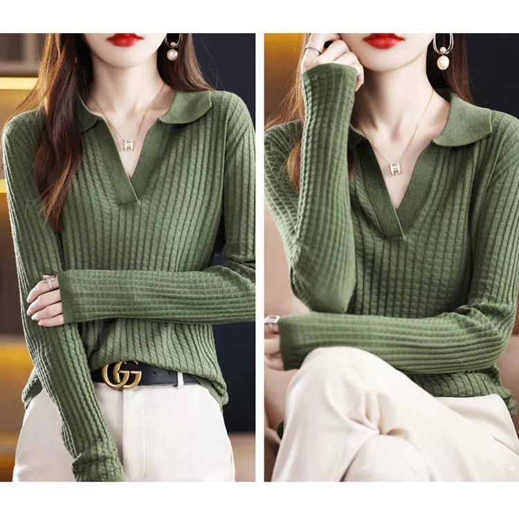 Áo Sweater Dệt Kim Form Ôm Thời Trang Thu Đông Cho Nữ