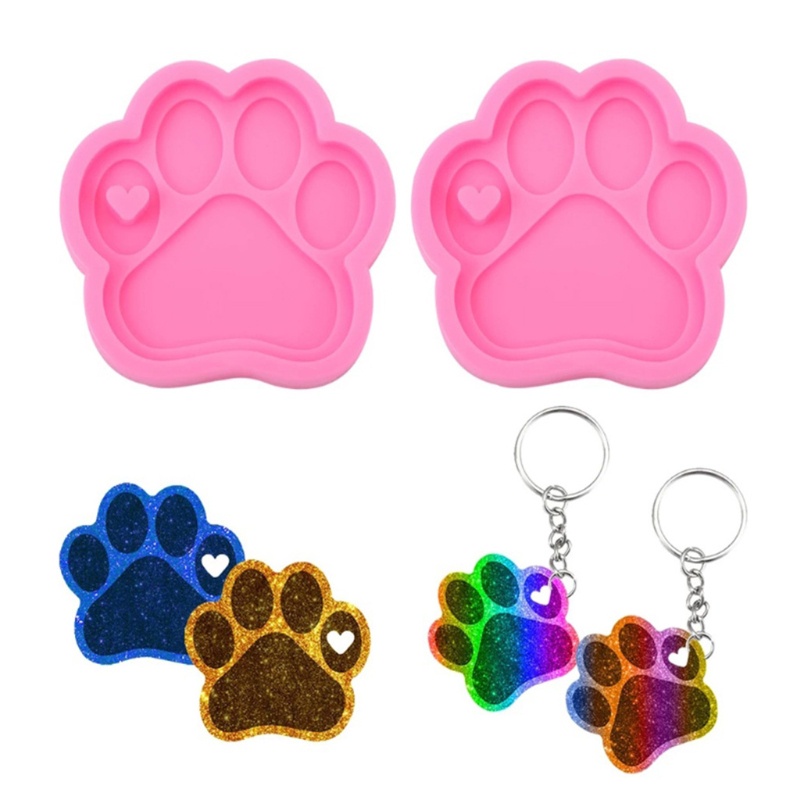 Bộ 4 Khuôn Silicone Làm Mặt Vòng cổ Hình Xương Chó