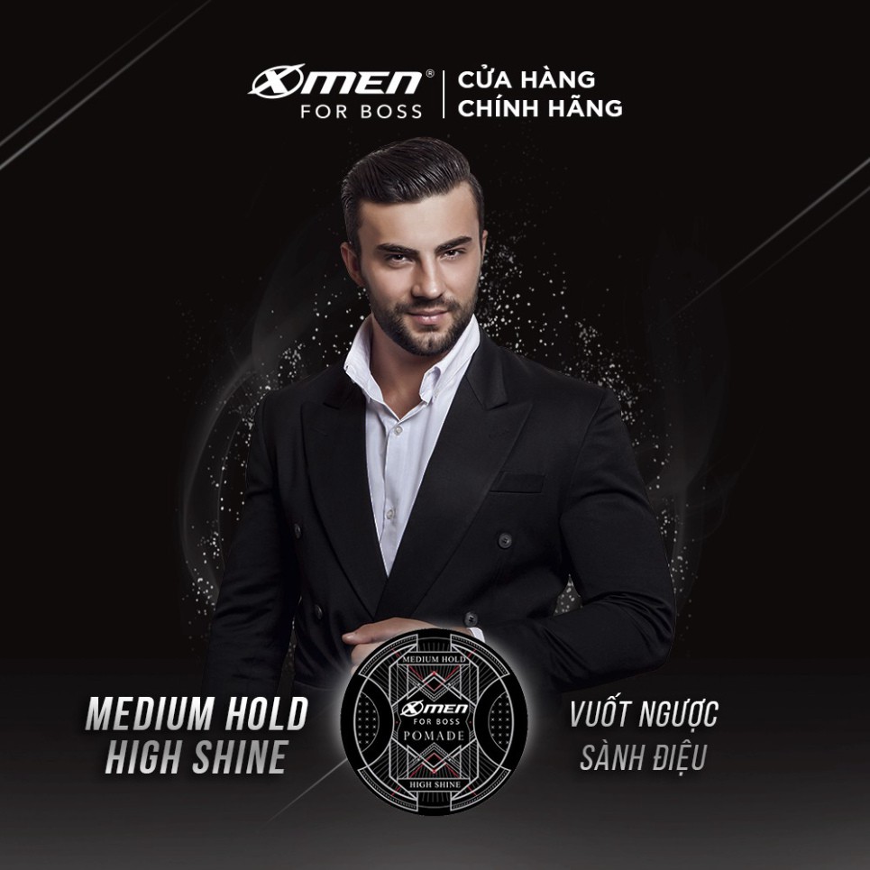 Pomade tạo kiểu tóc X-Men For Boss Medium Hold - Vuốt ngược sành điệu 60g - NPP AN NHIÊN TV