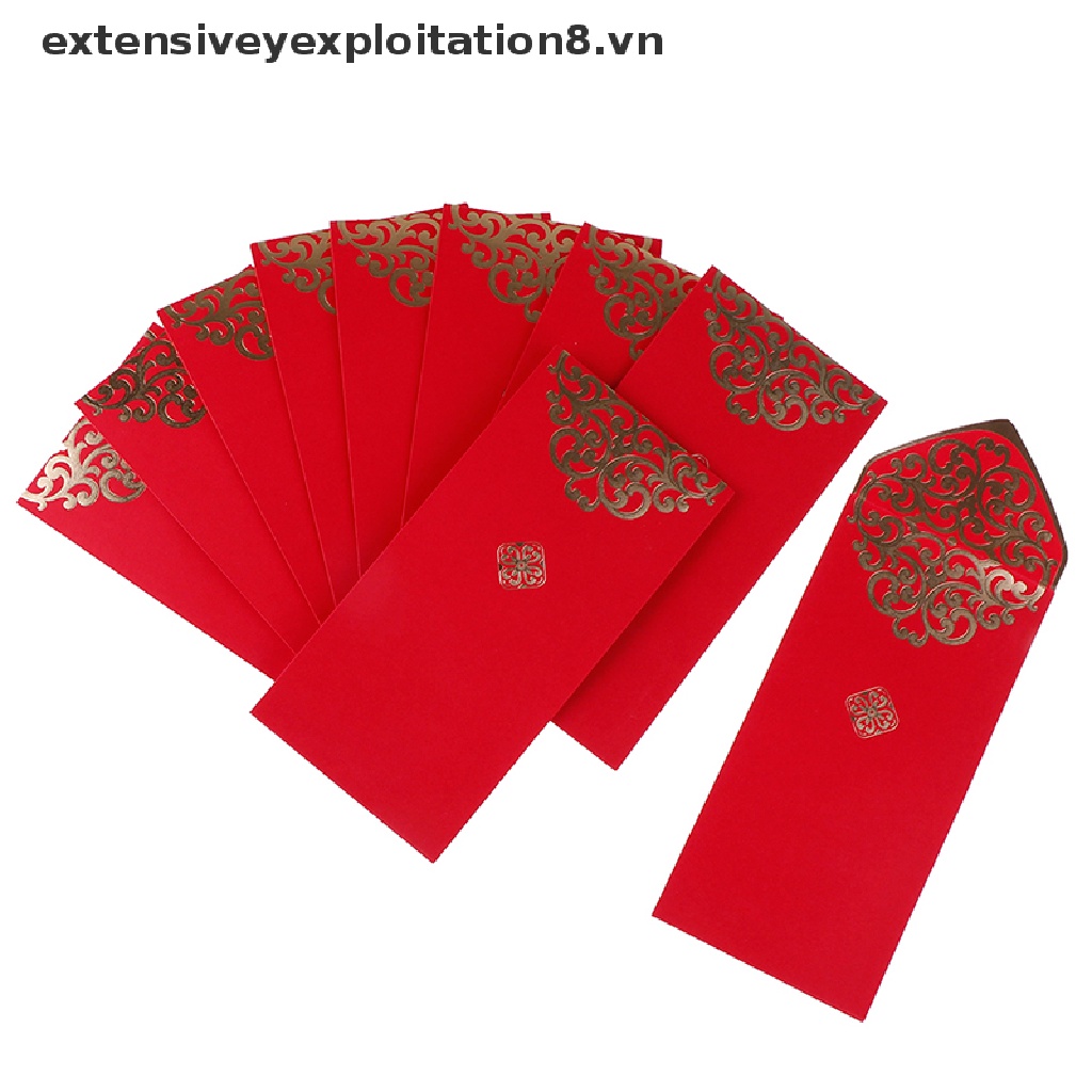 Set 10 bao lì xì đỏ may mắn cho năm mới / đám cưới / lễ hội tiện lợi