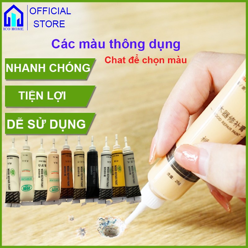 Tuýp keo sơn che khuyết điểm đồ nội thất che khuyết điểm đồ gỗ bong tróc, xước sơn - ICO HOME