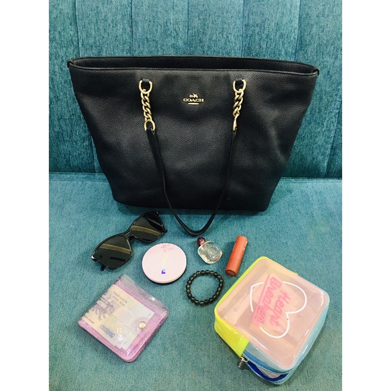 Túi da ToTe COACH xanh đen