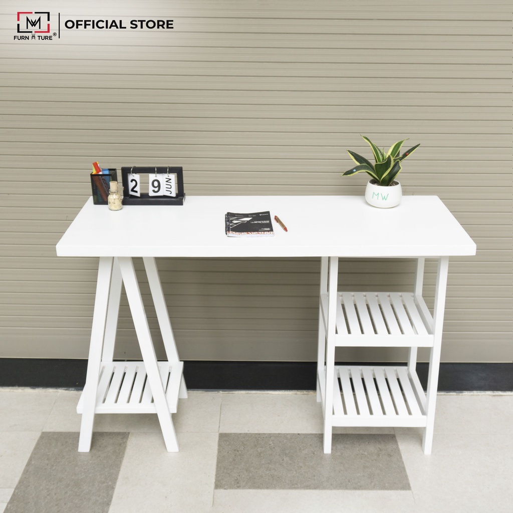 Bàn học và làm việc gỗ chân tháp có kệ cao cấp thương hiệu MW FURNITURE - Nội thất căn hộ