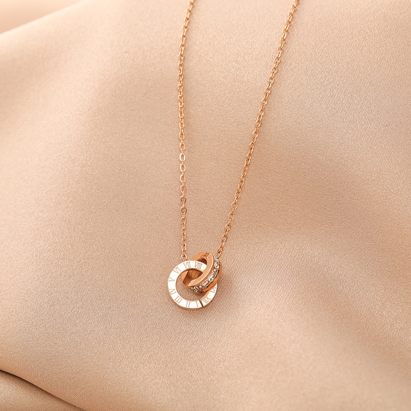 Dây Chuyền Mạ Vàng 18k Đính Đá Zircon Sáng Tạo Cho Nữ