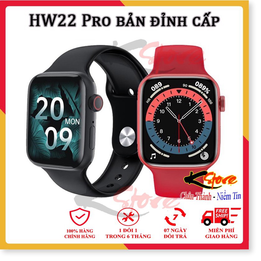 Đồng hồ thông minh HW22 Pro, Đồng hồ thông minh giá rẻ nhất chống nước cảm ứng nam chơi game sạc không dây đẹp nhất 2021