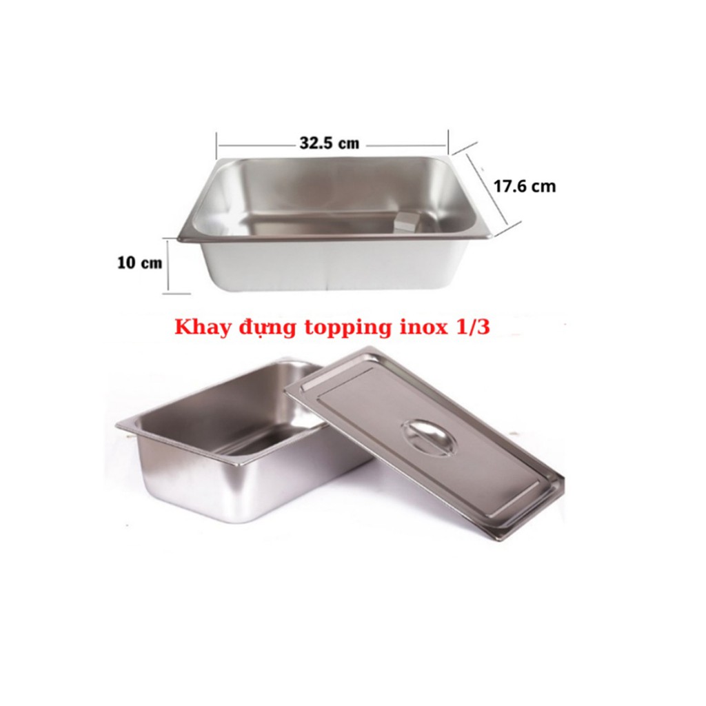 Khay GN 1/3 Đựng Thạch Topping Đựng Thực Phẩm Đựng Pate (có nắp)