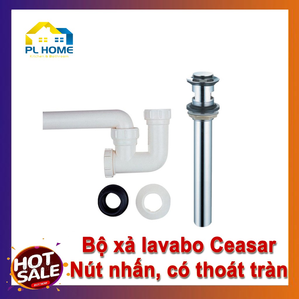 Bộ xả lavabo Caesar BF602 nút xả nhấn, xả chậu rửa mặt CAESAR