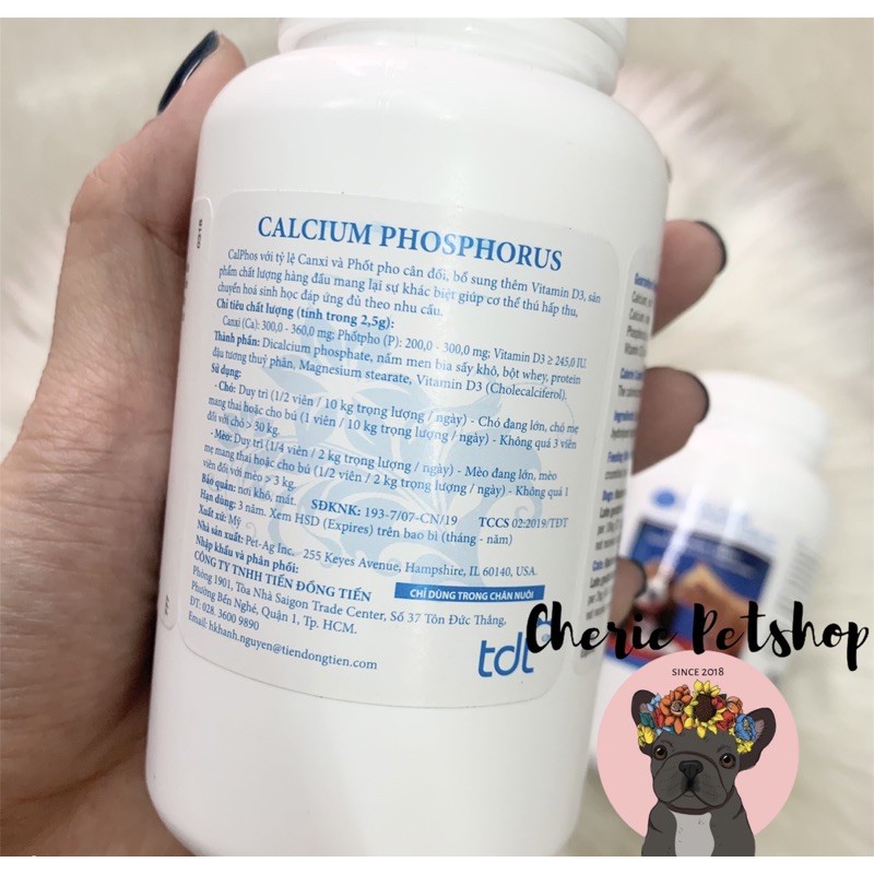 [Mã PET50K giảm Giảm 10% - Tối đa 50K đơn từ 250K] VIÊN CANXI CHO CHÓ MÈO CALCIUM PHOSPHORUS PETAG