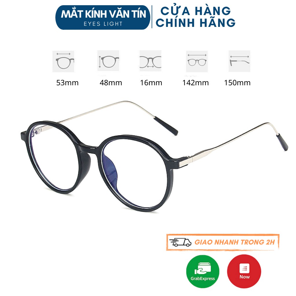 Gọng kính cận Eyes Light T532 nam nữ mắt kính tròn càng kim loại cao cấp | BigBuy360 - bigbuy360.vn