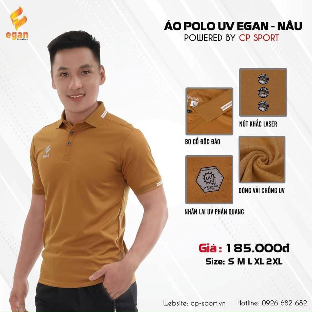 Áo Polo Thể Thao Chống Tia UV EGAN 02 - Vải Thể Thao Cao Cấp, Thoáng Khí, Thấm Hút Mồ Hôi