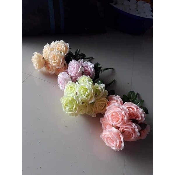 Siêu phẩm cụm mẫu đơn, hoa hồng style Hàn Quốc bông to (10-15cm)