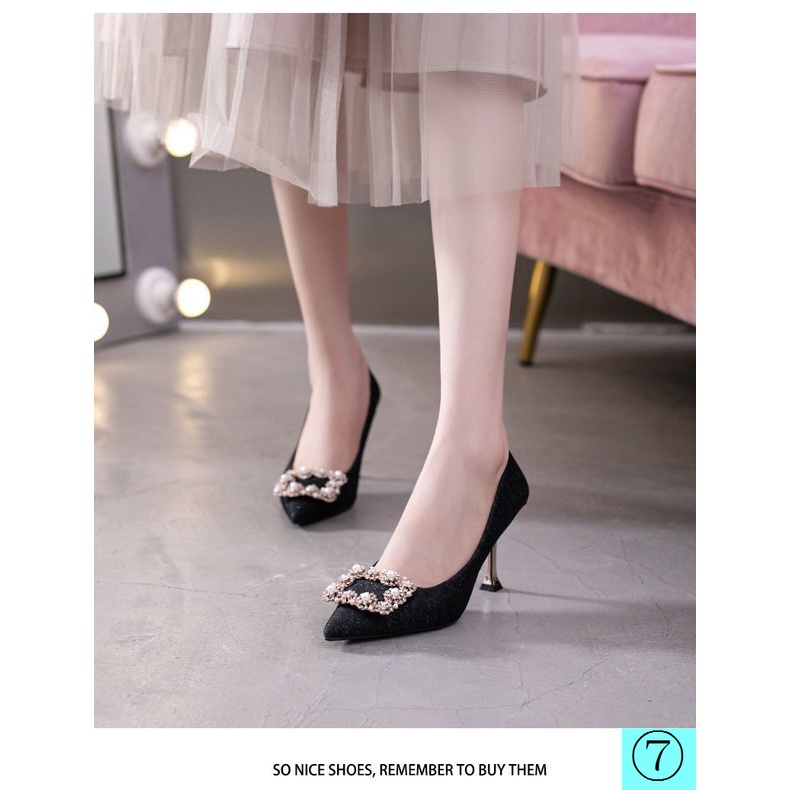 Giày Cao Gót Đính Đá Thời Trang Mùa Đông Hàng Mới Dành Cho Cô Dâu 2022