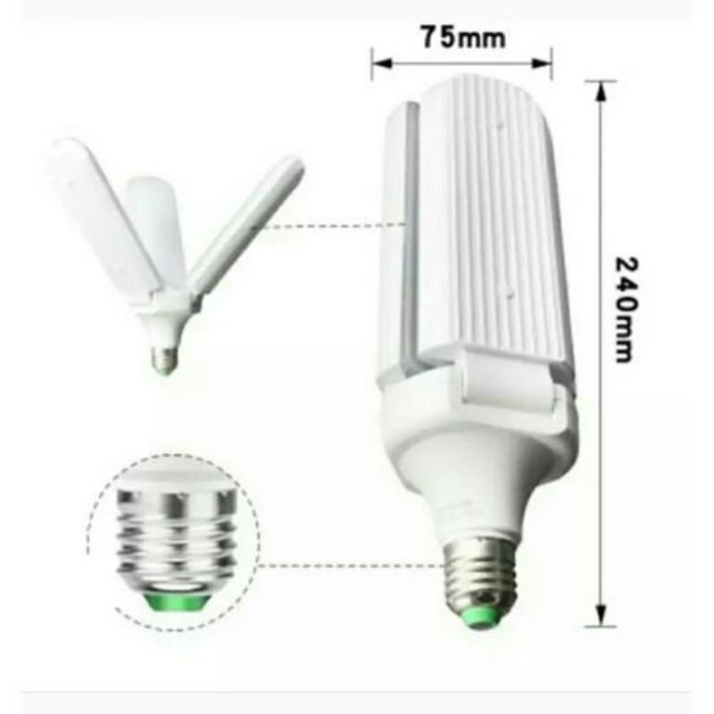 Bóng Đèn Led Siêu Sáng 45w Hình Cánh Quạt_ Bảo Hành 1 Năm