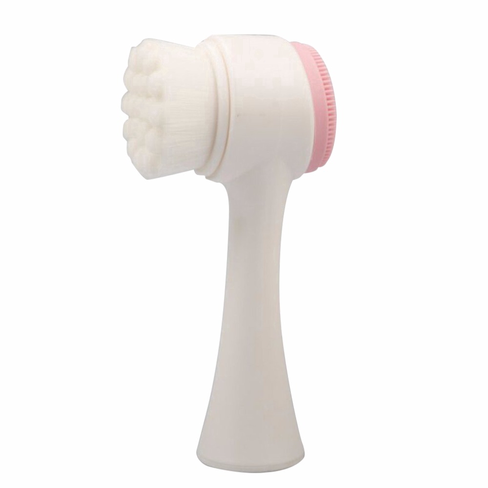 [Hàng mới về] Cọ rửa mặt 3D hai mặt bằng silicon mềm làm sạch sâu massage chăm sóc da mặt tiện dụng