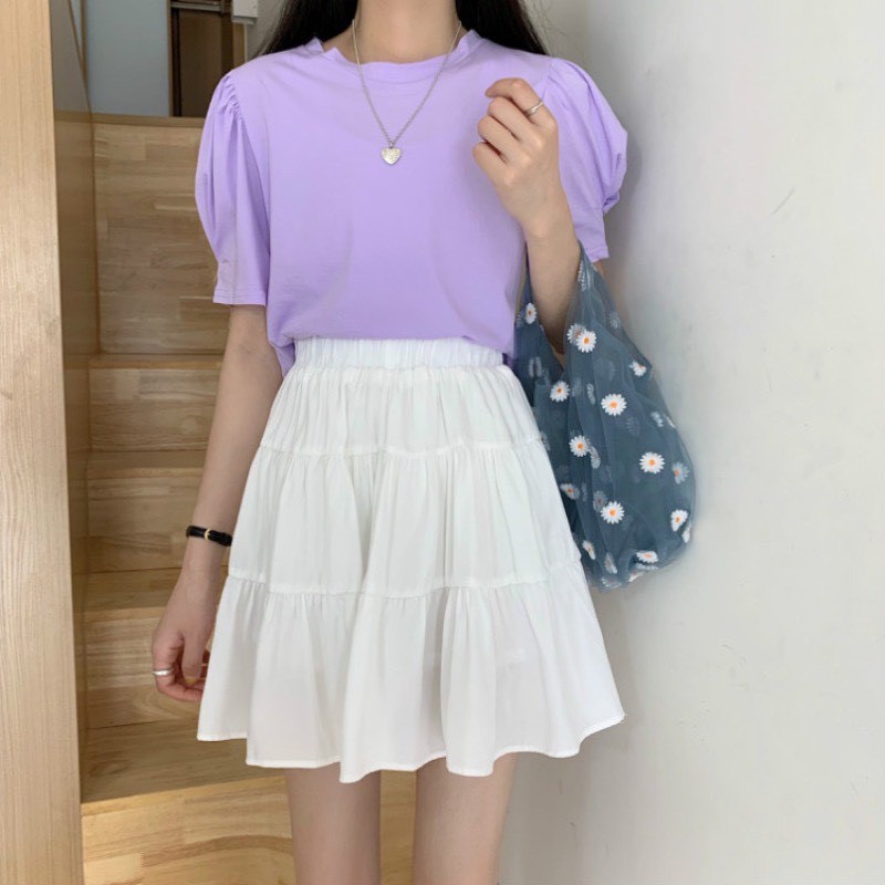 Chân Váy Chữ A Xòe 2 Tầng - Đầm Nữ Chất Voan Kèm Lót 2 Màu - Chân Váy Đen Trắng CV13 | BigBuy360 - bigbuy360.vn