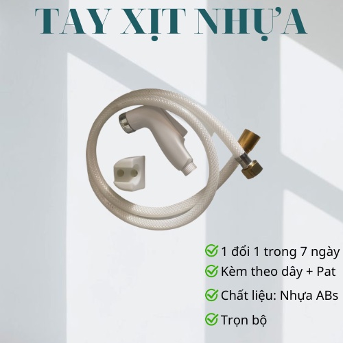 Vòi xịt vệ sinh nhựa -  dây đồng thau bền