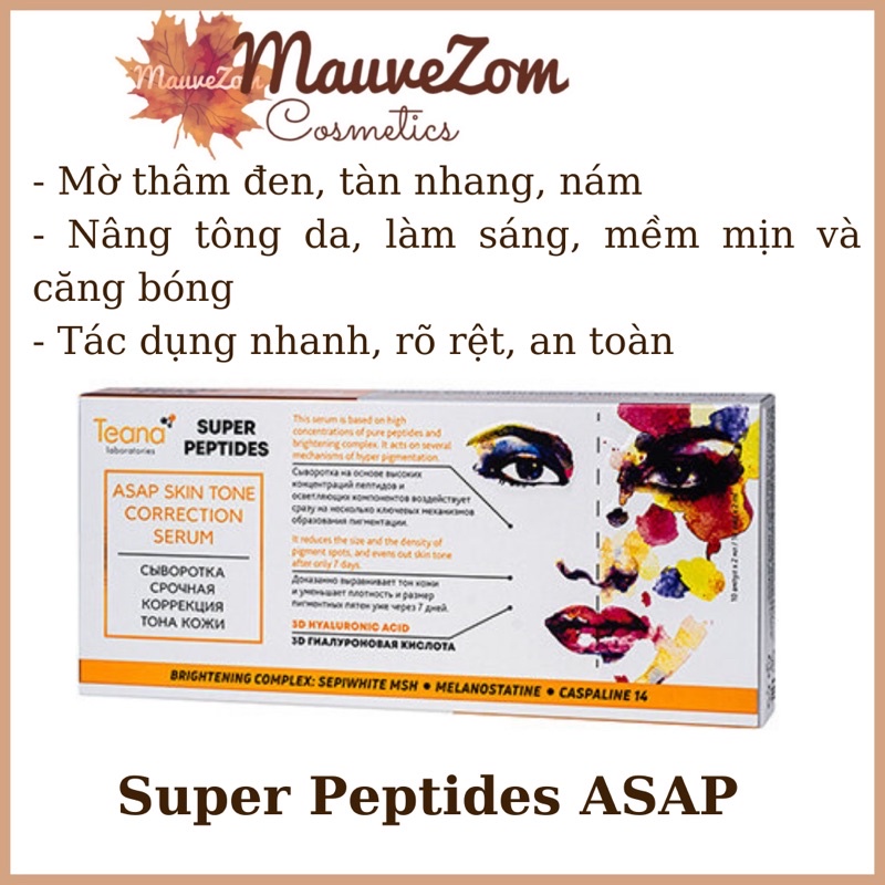Tinh chất Teana - Super Peptides ASAP dưỡng trắng, mờ thâm