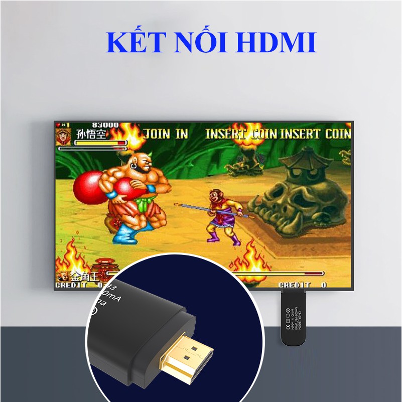 Máy Chơi Game 821 Trò Chơi Trẻ Em, Stick HDMI, Game 4 Nút Station, Tặng Thẻ Nhớ Kèm 2 Tay Cầm Không Dây