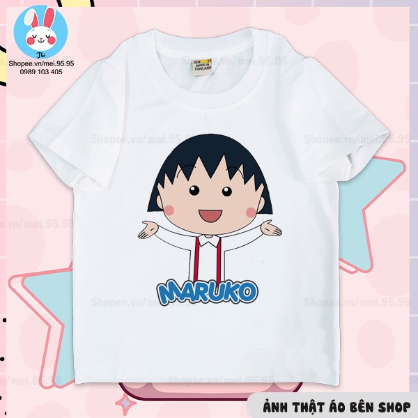 Áo thun in hình maruko tay ngắn, Áo cô bé maruko cho bé gái dễ thương