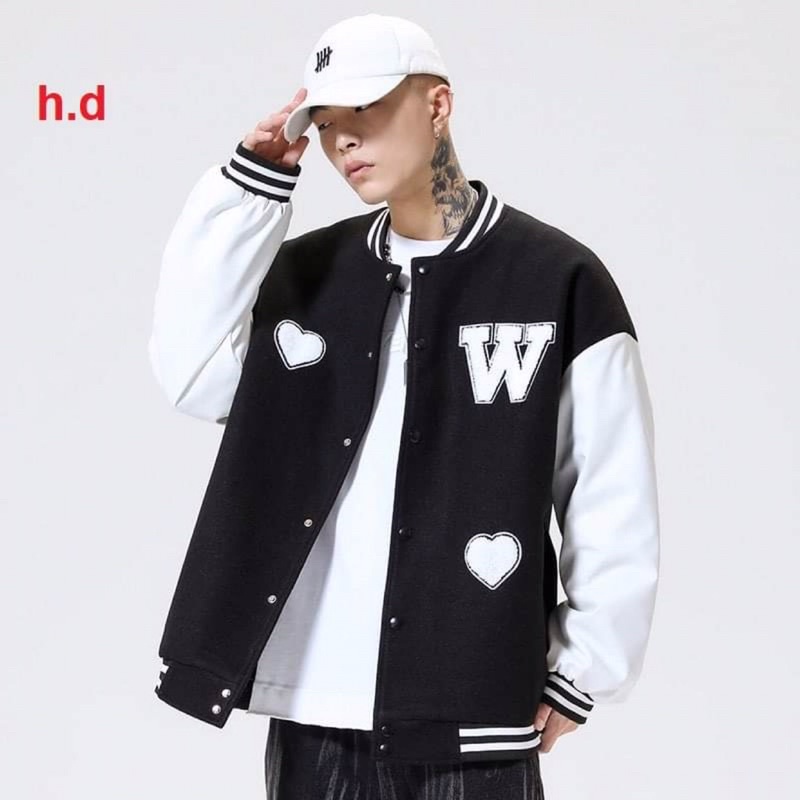 áo gió aoa bomber W trái tim tay trắng giá rẻ nhất thị trường