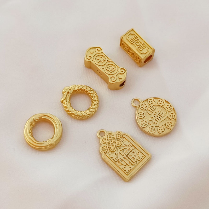 Tượng Hình Rồng Phượng Vàng Nhám May Mắn Cầu May Mắn Màu Sắc Vàng Kim Diy