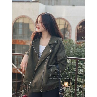 Pass newtag áo khoác biker Thesweaterweather siêu đẹp