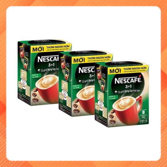 [Chính hãng] Hộp NESCAFÉ 3in1 Cà Phê Rang Xay Hòa Tan Đậm Vị Cà Phê (20 gói x 17g)