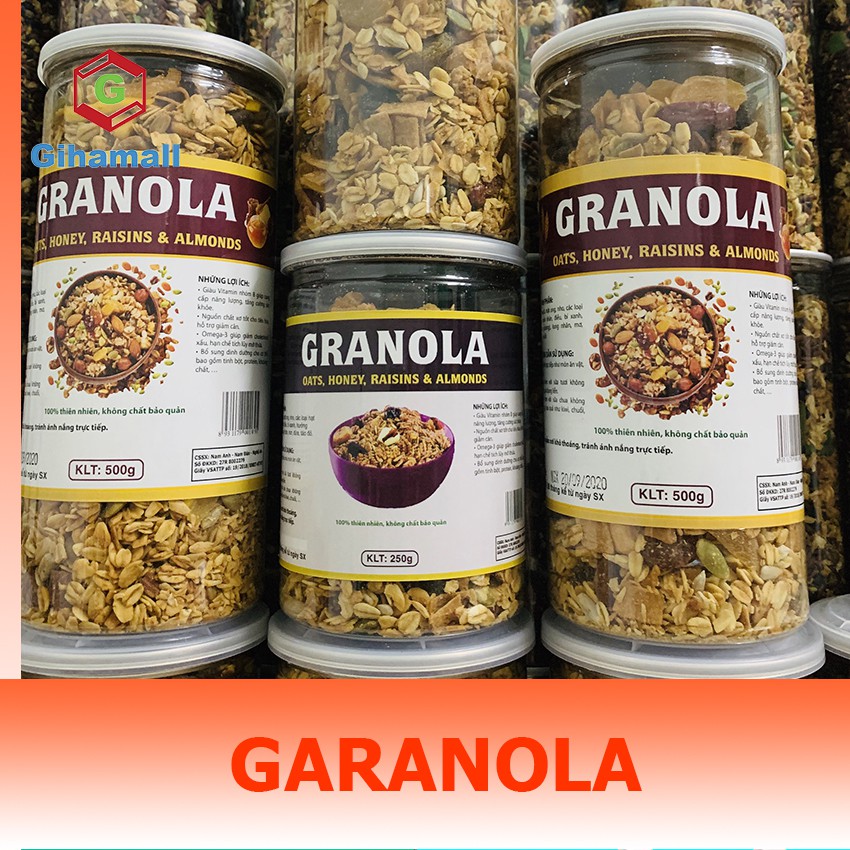 [Hàng Cao Cấp] Granola Không Đường, Ngũ Cốc Ăn Kiêng Giảm Cân, Hộp 250G - Gihamall