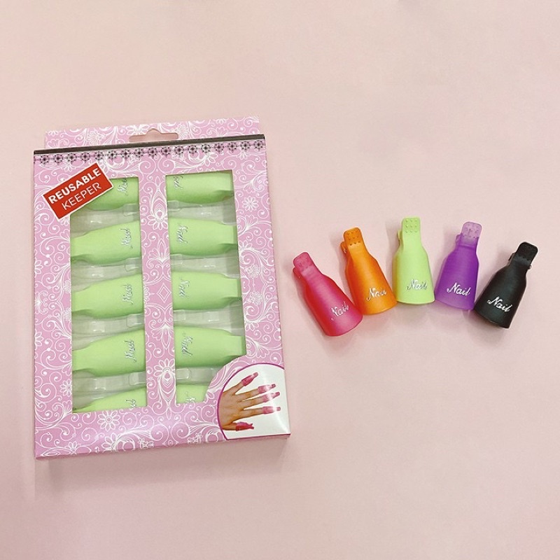 Bộ kẹp ngón tay ủ phá gel nail 10 ngón tay