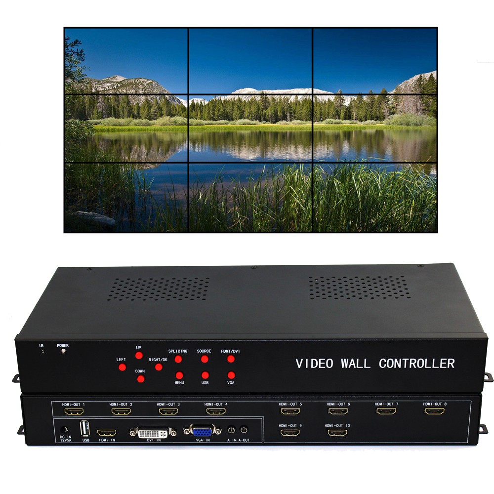 Video Wall Controller Bộ ghép nhiều màn hình ghép 10 màn A10L - Hàng Chính Hãng