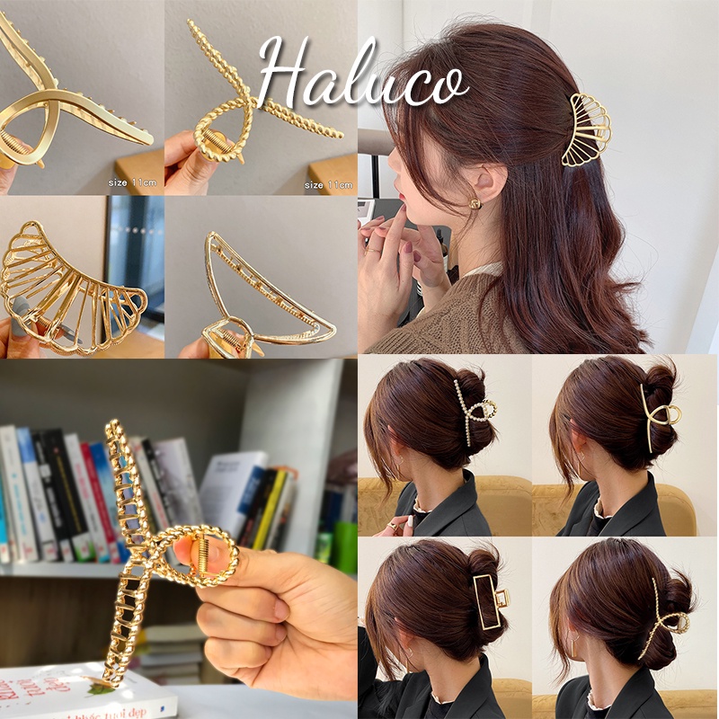 Kẹp tóc càng cua Hàn Quốc, Kẹp tóc  kim loại nhiều mẫu xinh xắn cho nữ Haluco.accessories KT08