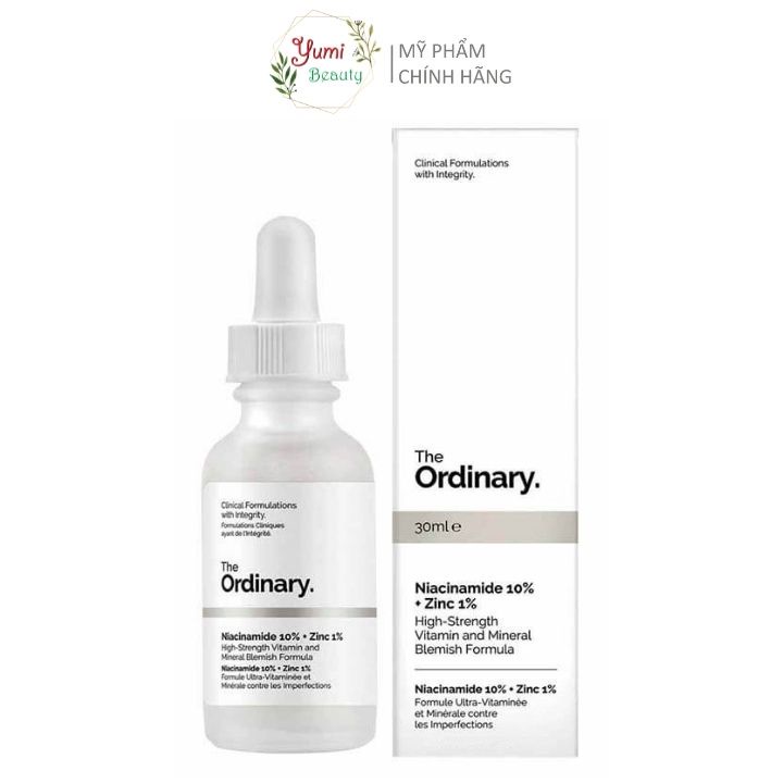 Serum The Ordinary Niacinamide 10% + Zinc 1% giúp sáng da mờ thâm mụn