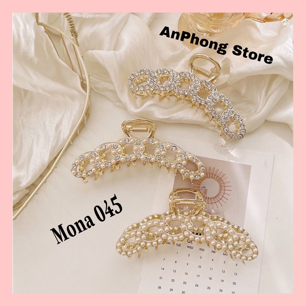 [Mới] Kẹp Càng Cua Lớn Hợp Kim Vòng Xoáy Phong Cách Thanh Lịch Đính Đá Lynnroman Mã Số Mona 045.