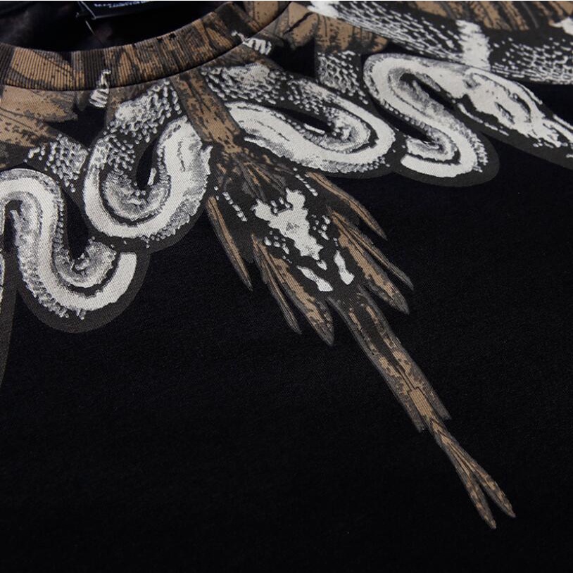 Áo thun tay ngắn in hình đôi cánh màu trắng đen thời trang dành cho cặp đôi