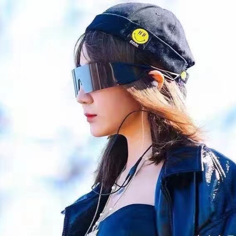 (YUZHU) Kính Râm Thời Trang Punk One Piece Cá Tính Chống Gió