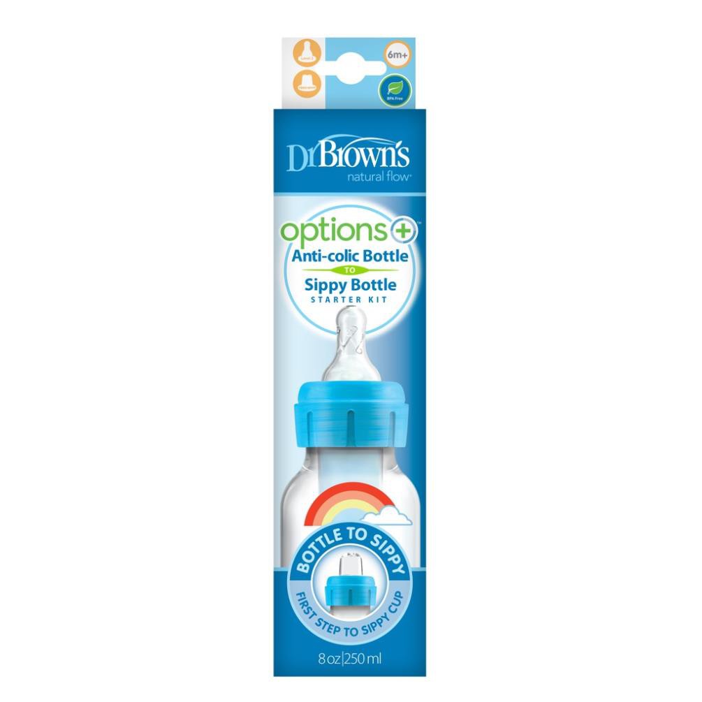 Bình Sữa Dr Brown's Cổ Hẹp 250ml Nhựa Pp Options Plus Chuyển Đổi 2 Giai Đoạn
