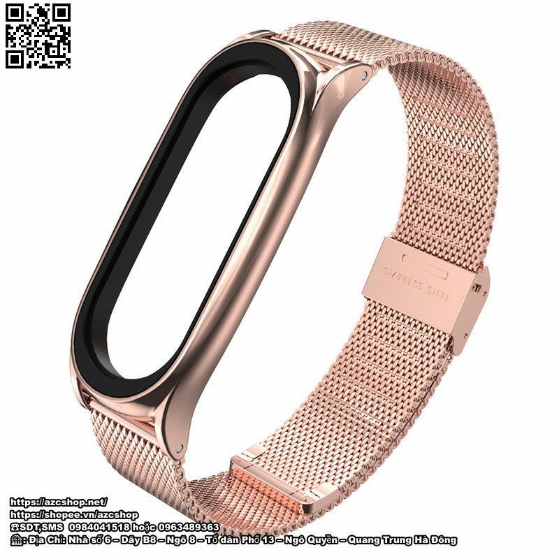 Dây Miband 5 Miband 4 Milanese Mijobs Khoá Bấm - Chính Hãng