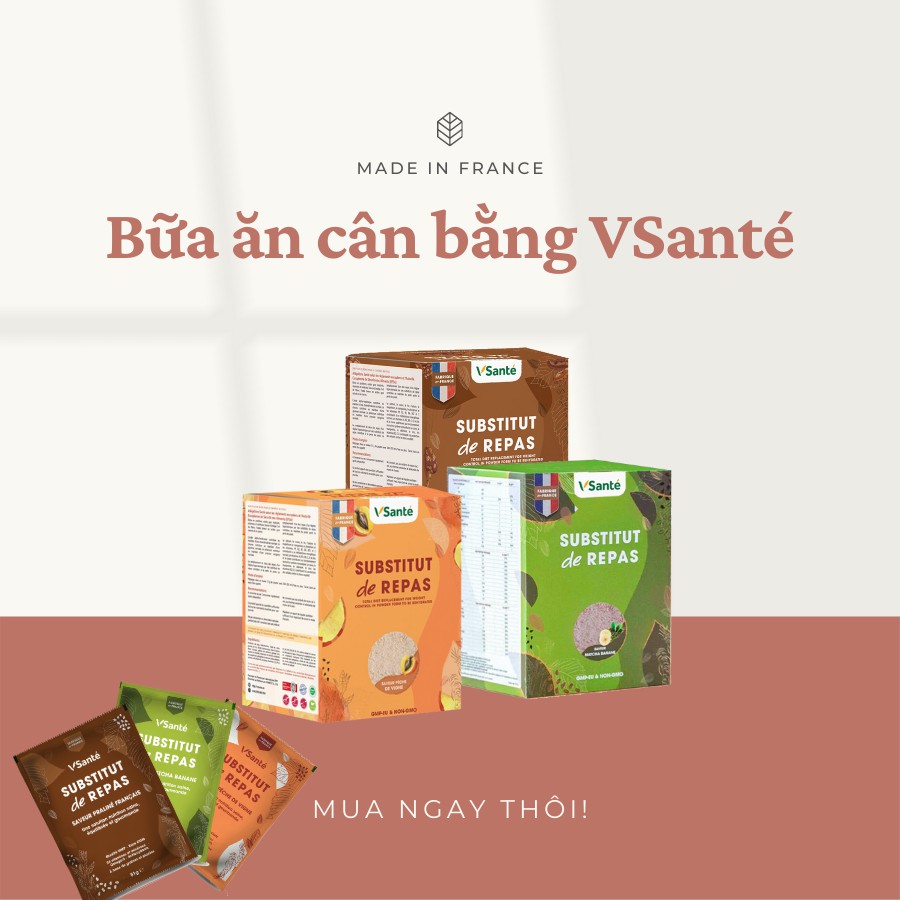 Bữa ăn cân bằng vị đào Vsanté đảm bảo dinh dưỡng cho ngày dài năng động