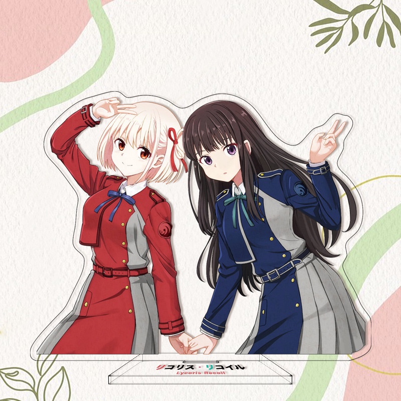 (nhiều mẫu) Mô hình standee Lycoris Recoil Quán cà phê bất ổn anime chibi mica trong acrylic anime chibi trưng bày