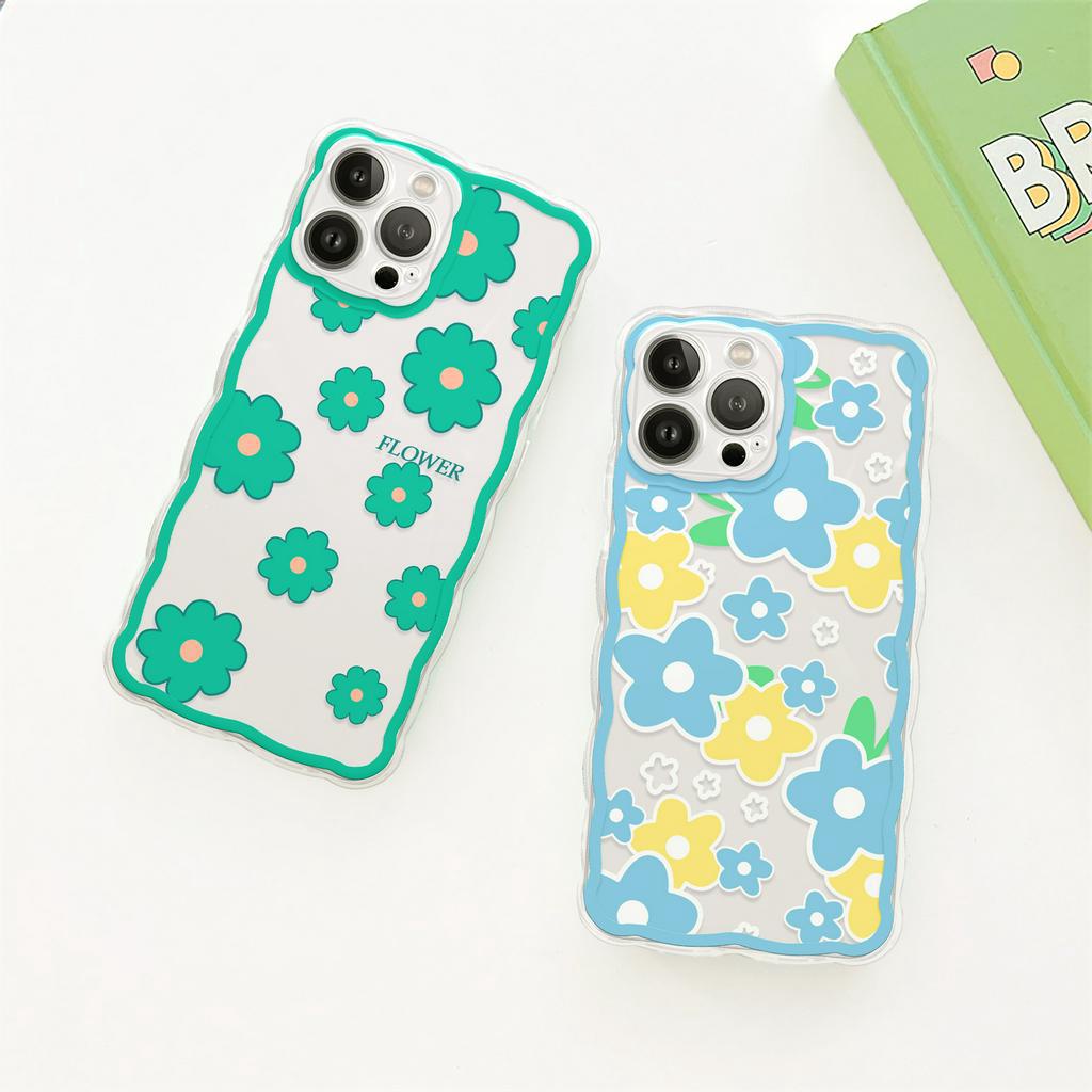 Ốp lưng iphone viền sóng Flower Lovely 6/6plus/6s/6splus/7/7plus/8/8plus/x/xs/11/12/13/14/pro/max/promax/plus/shin/case