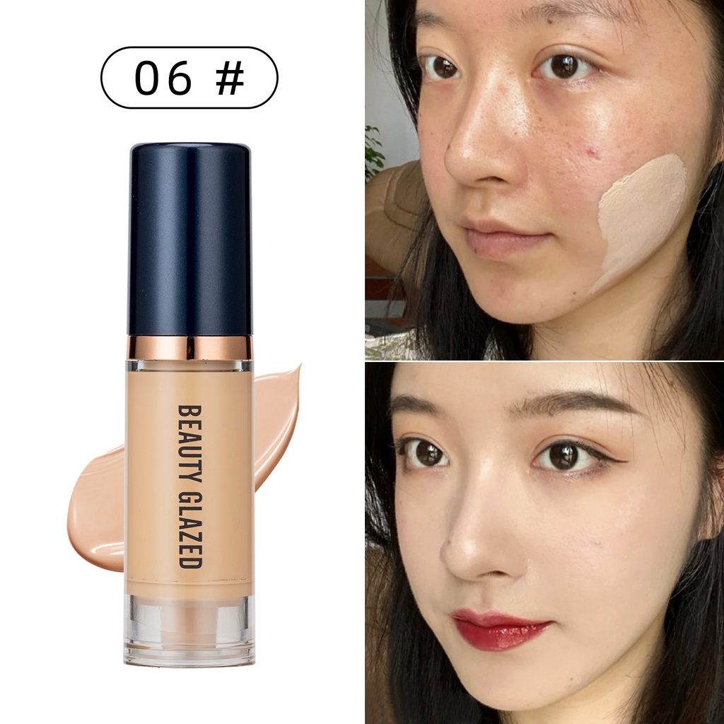 Bộ 3 sản phẩm trang điểm gồm kem nền + kem nền dạng lỏng + phấn phủ chống nước BEAUTY GLAZED | BigBuy360 - bigbuy360.vn
