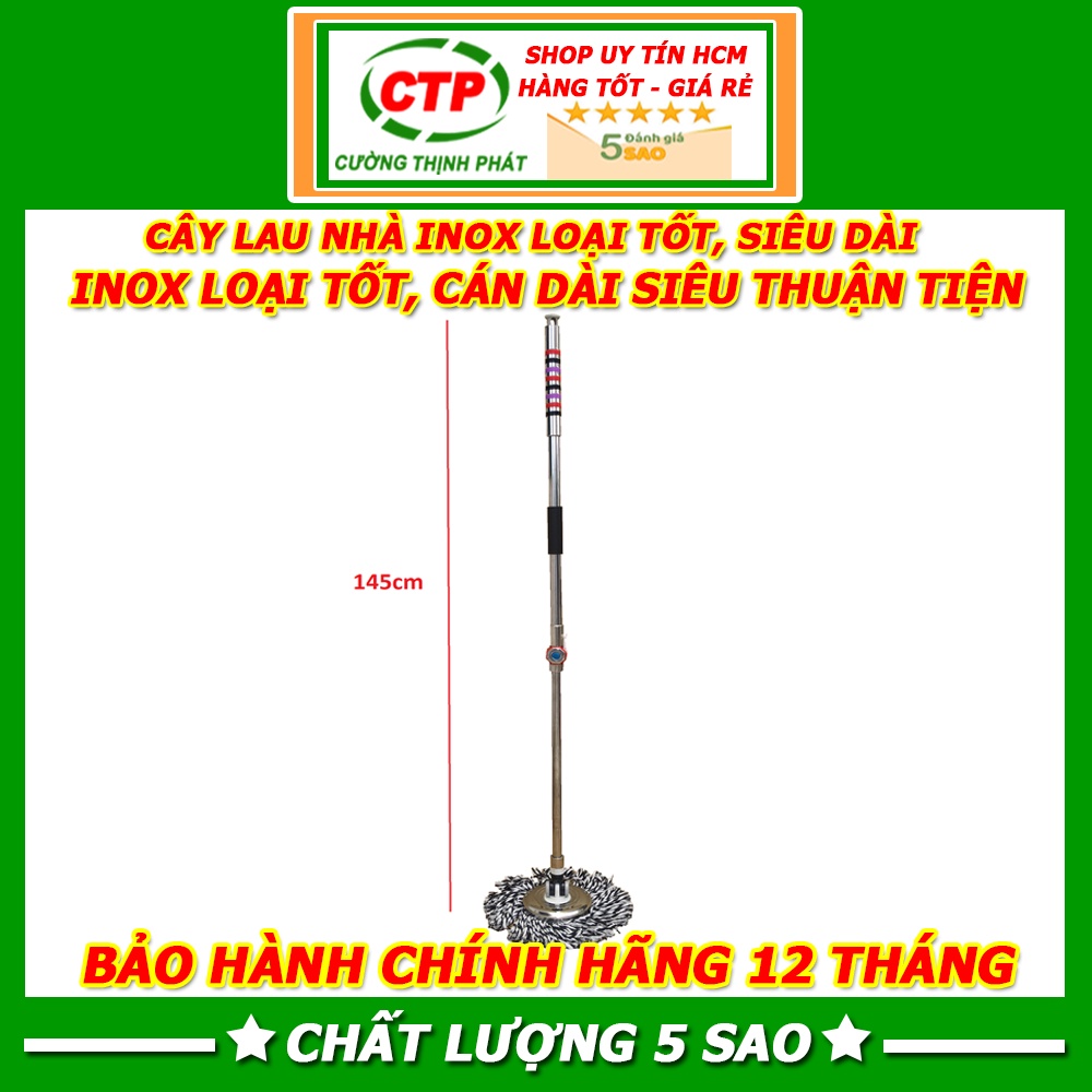 Cây Lau Nhà 360 Rời Inox Loại Tốt Siêu Dài 145cm