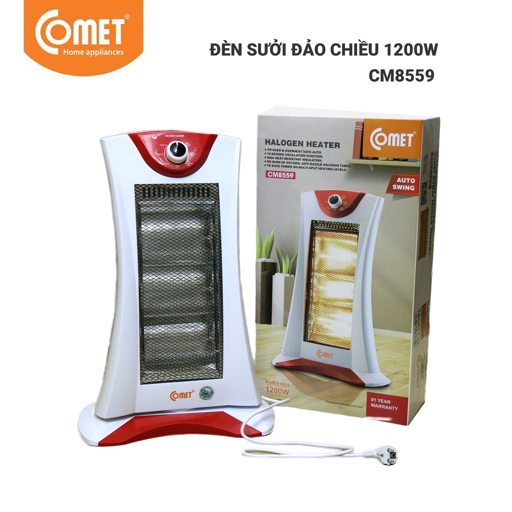 Đèn sưởi hồng ngoại đảo chiều halogen COMET CM8559 - 1200W