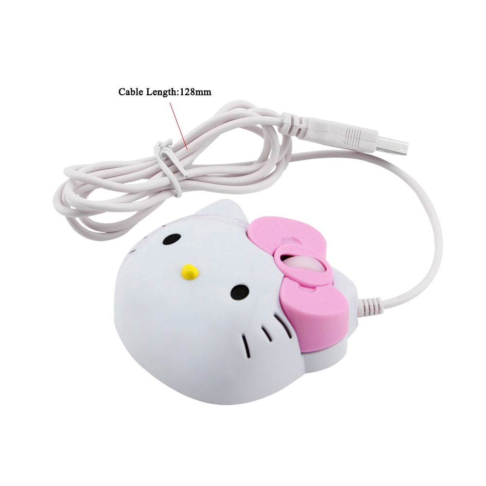 Chuột Quang Có Dây Hình Mèo Hello Kitty Dành Cho Pc Laptop