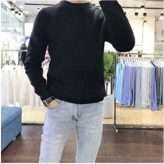 Áo Len Nam Cổ Tròn Form Đẹp, Len Đan Hạt Gạo